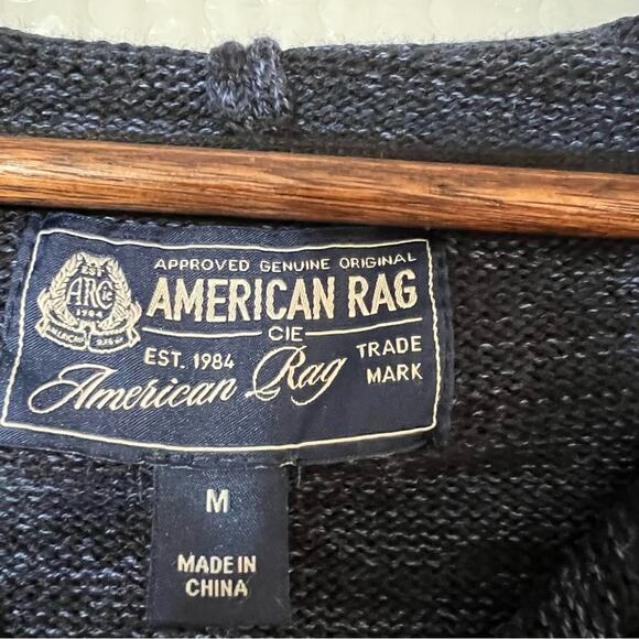 American Rag hooded sweater. Buttons at neckline.  2 pockets. Medium - Picture 8 of 9